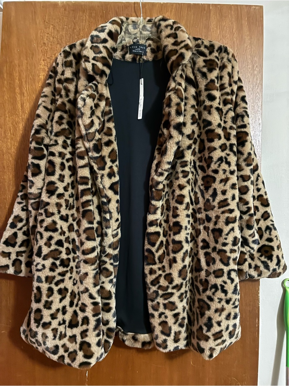 Love Tree Leopard-Print Teddy Coat in Beige and Brown Super Soft!
